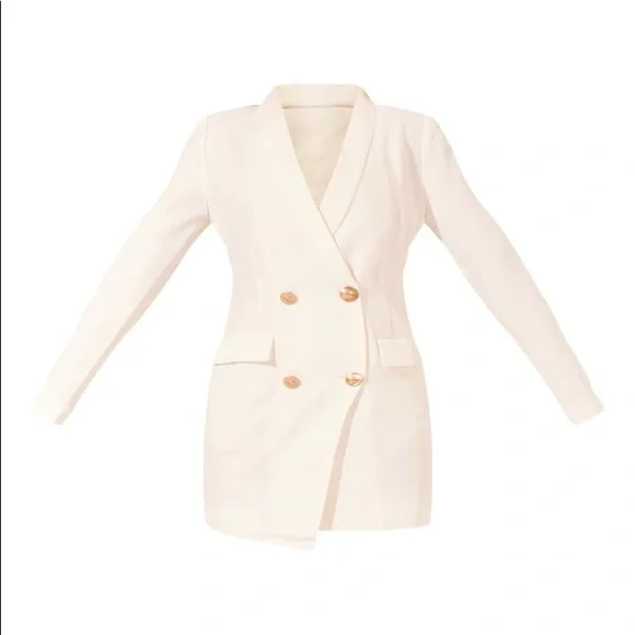 PrettyLittleThing White Double Breasted Mini Blazer Dress US (4) UK (8) - Picture 5 of 5
